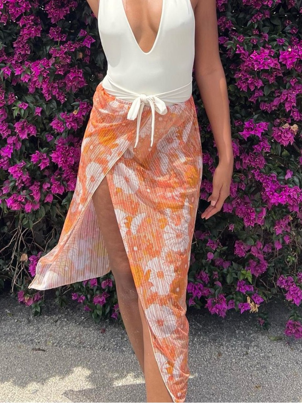 Billabong Orange Floral Wrap Sarong